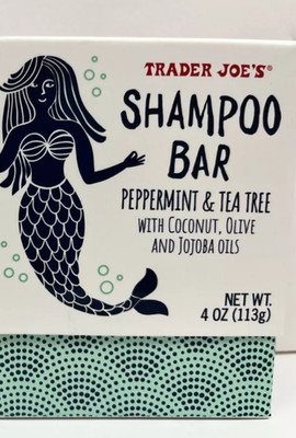 Trader Joe's Shampoo Bar Peppermint Tea Tree Coconut Olive Jojoba Hair 4 oz