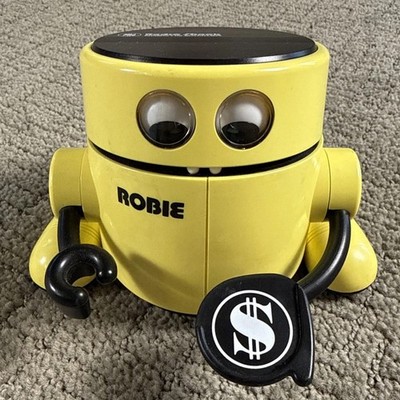 Vintage RadioShack Robie The Robotic Banker Coin Bank Robot Toy 1980 s Tested
