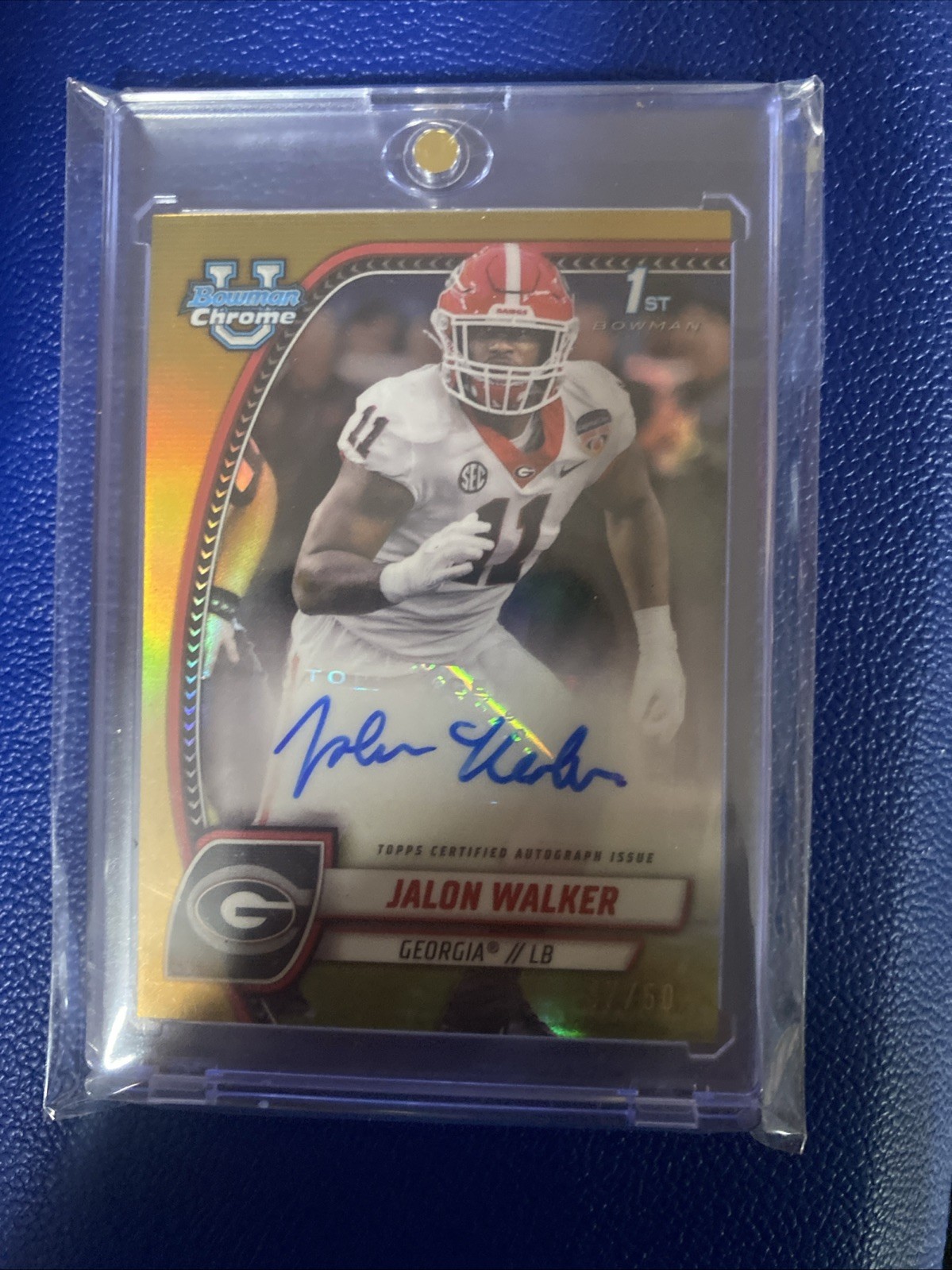 2024 Bowman Chrome U Jalon Walker 1st Gold Refractor Auto 47/50