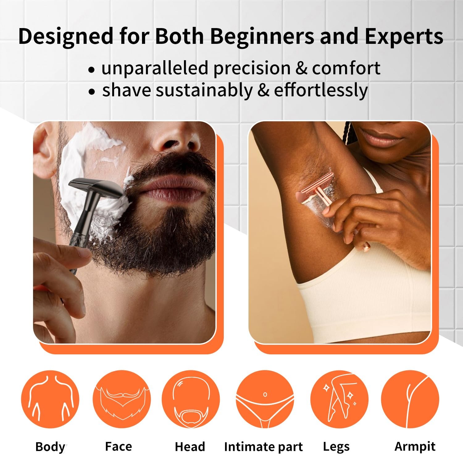 Matte Black Safety Razor and 50 Blades 