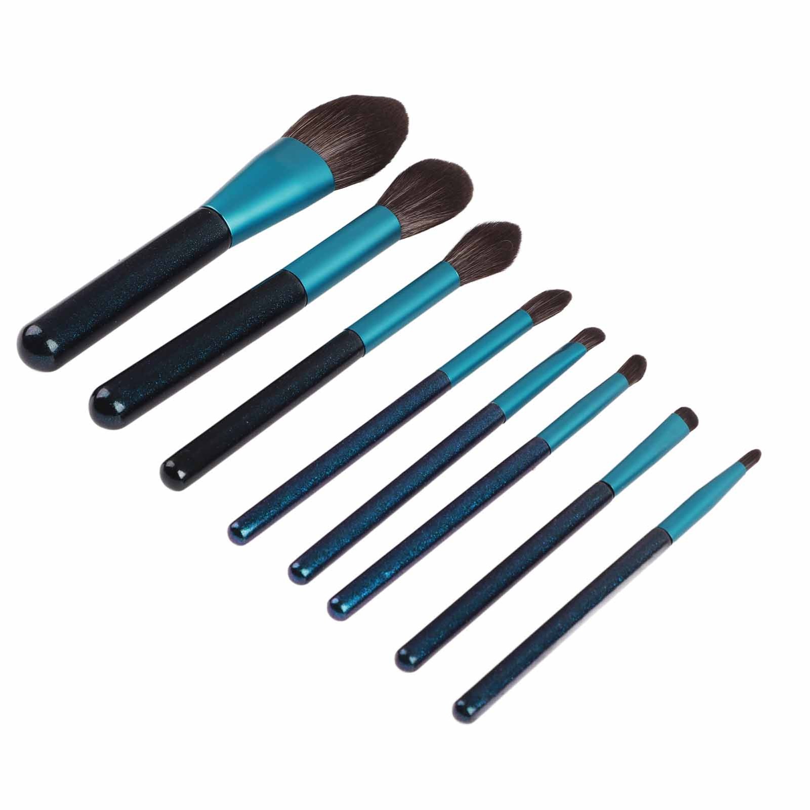 8pcs Makeup Brushes Wooden Handle Super Soft Synthetic Portable Blush Eyesha