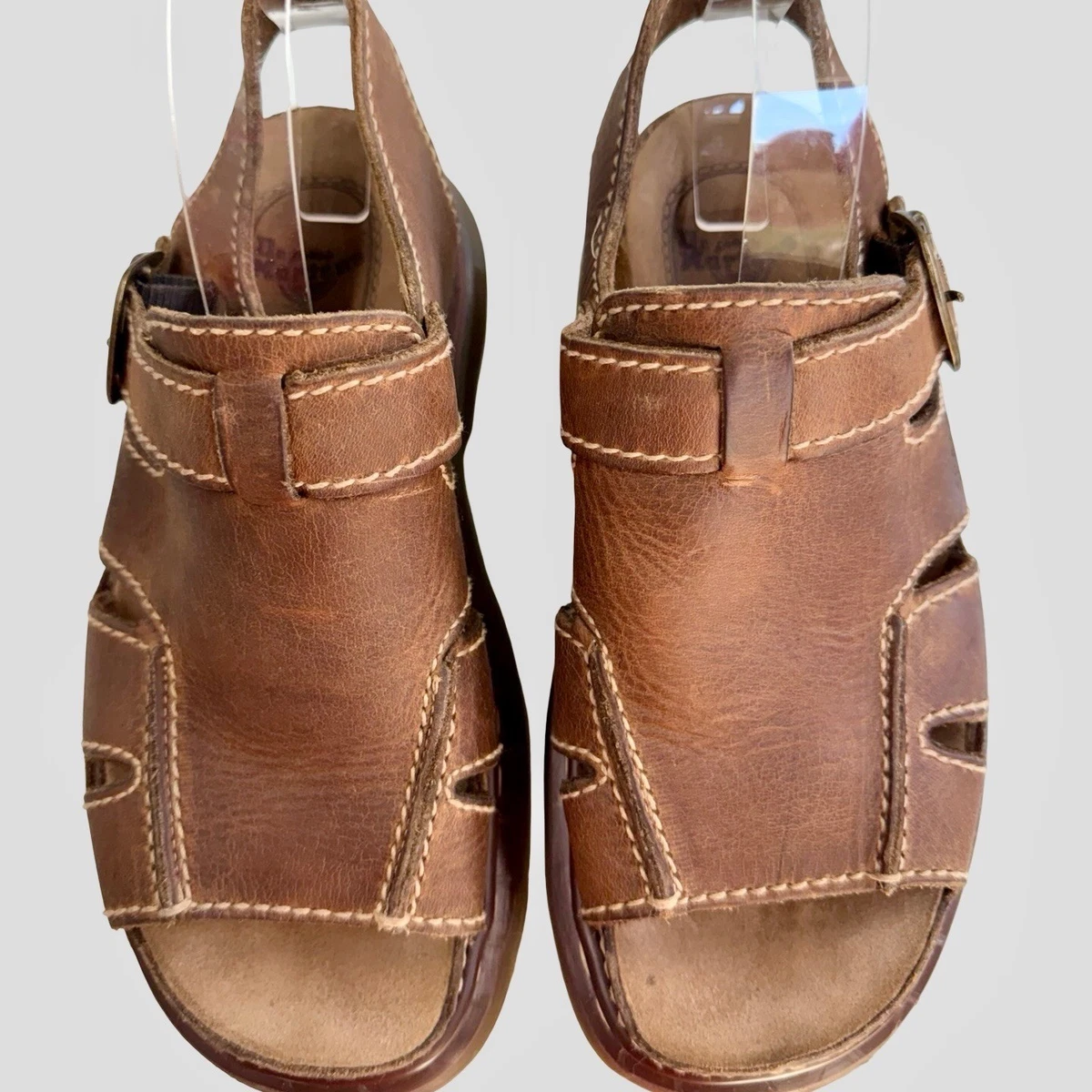 Vintage Dr. Martens Mens Cyprus Air Waves Leather Slide Sandals Size 14 Brown Dr. Martens - Maxxy Slide in Kelp Brown – gravitypope main image 4