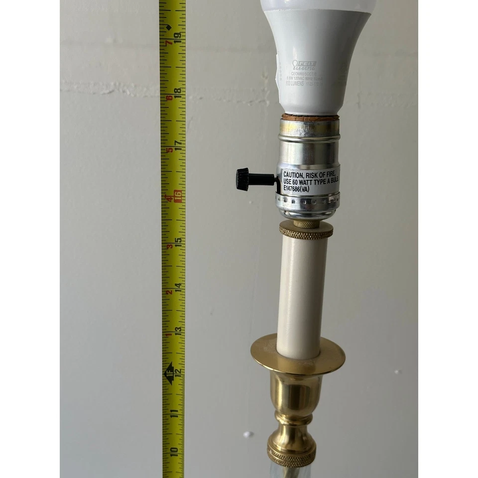 Vintage Laura Ashley Brass Crystal Swirl Table Lamp Art Deco UK Made 17" - Image 4 of 4