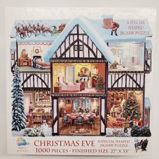 SunsOut Christmas Eve Special Shaped Jigsaw Puzzle 1000 Pieces 27 x 35 COMPLETE