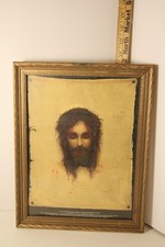 Pañuelo de Santa Verónica Ojos de Jesús Síguete 14 X 10,5" Imagen De Colección