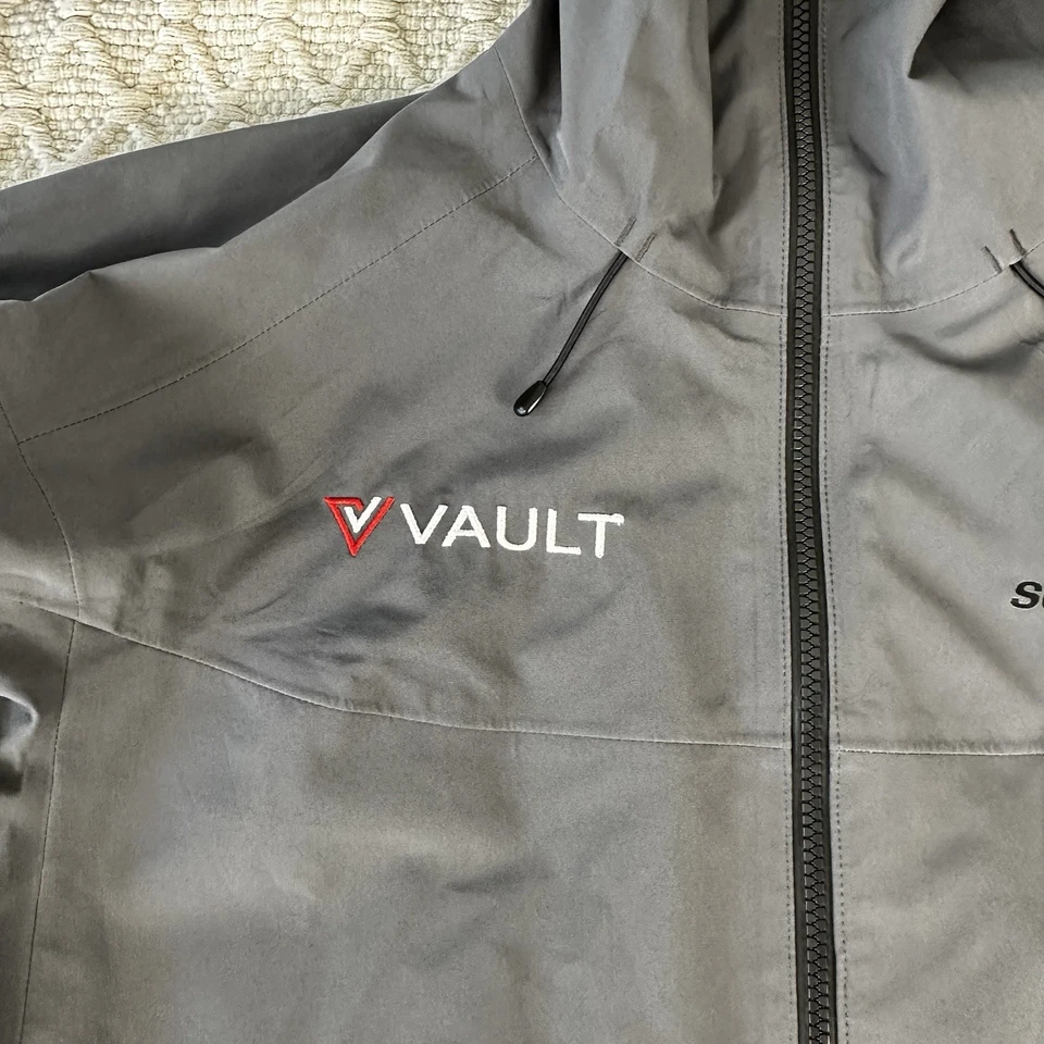 Chaqueta de Lluvia Solaris XL Soft-Shell Gris Impermeable Con Capucha "Bóveda" Bordada Foto 3 de 4