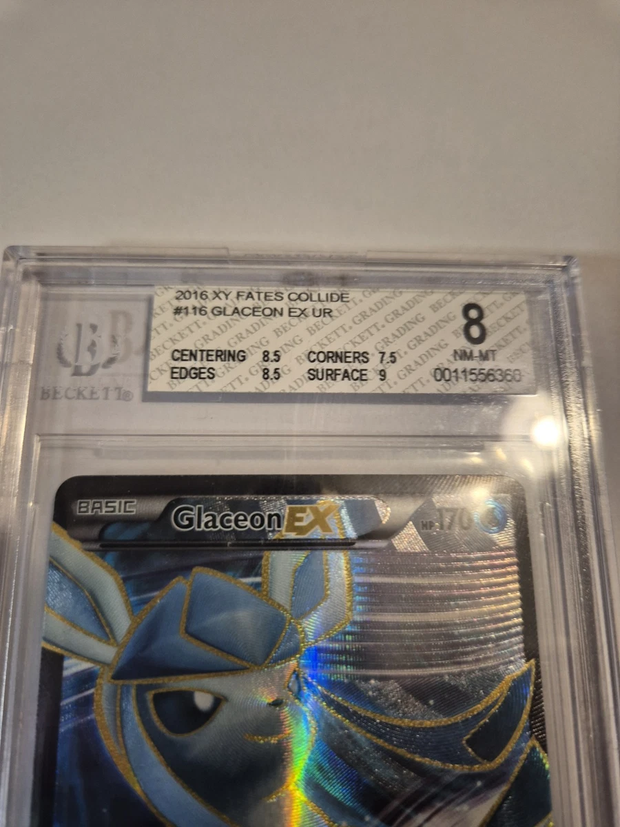 Pokemon Fates Collide - Glaceon EX 116/124 Beckett BGS 8 NM-M Near Mint (PSA 8)