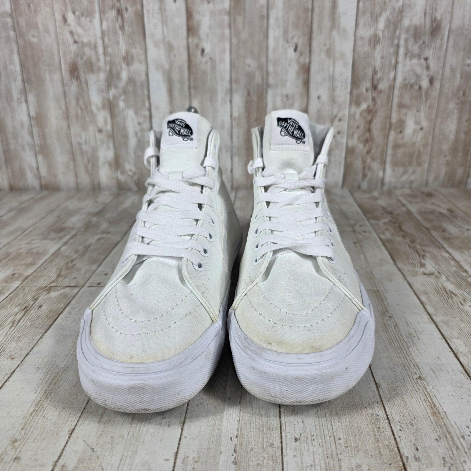 Vans SK8-Hi High Top Skate Shoes Women's Size 9 White Sneakers Casual Classic thumbnail 4