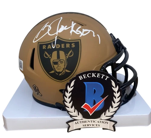 BO JACKSON SIGNED OAKLAND RAIDERS STS MINI HELMET BECKETT COA LAS VEGAS 1W058826