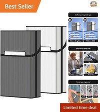 Exquisite 2-Pack Cigarette Case - Magnetic Brushed Aluminum, Perfect for Pockets