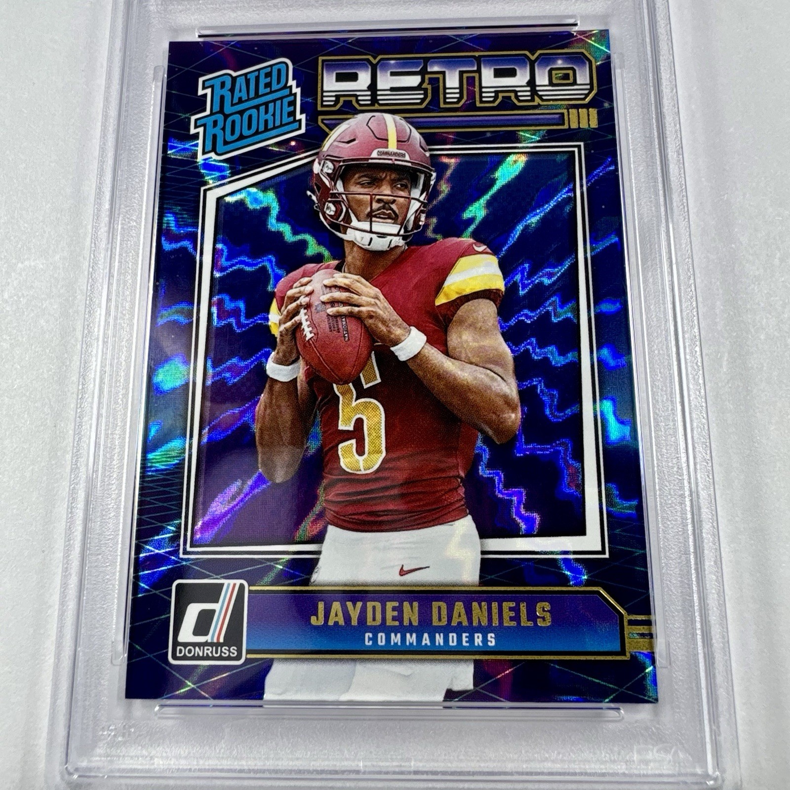 Panini 2024 Donruss Rated Rookies Retro Jayden Daniels #11 RC PSA 10 view 5