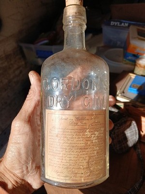 Gordon's Dry Gin Liquor Bottle London England Vintage Antique 1908