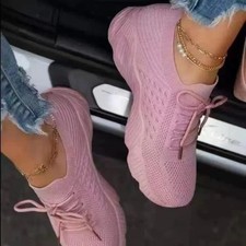 Womens Ladies Running Trainers Slip On Sports Sneakers Mesh Comfy Gym Shoes Size