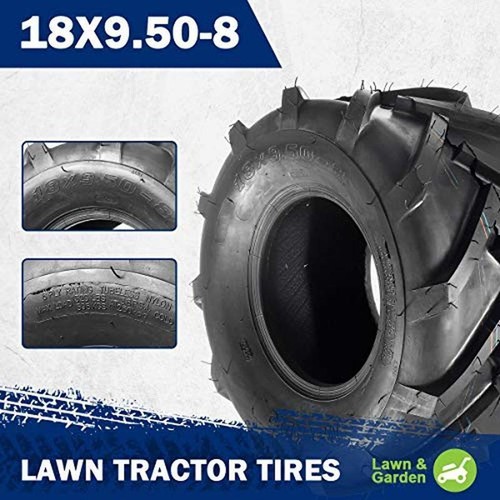 18x9.50-8 Garden Tractor Tires Heavy Duty 6 Ply Super Lug Tires 2 Pack New - Picture 3 of 7