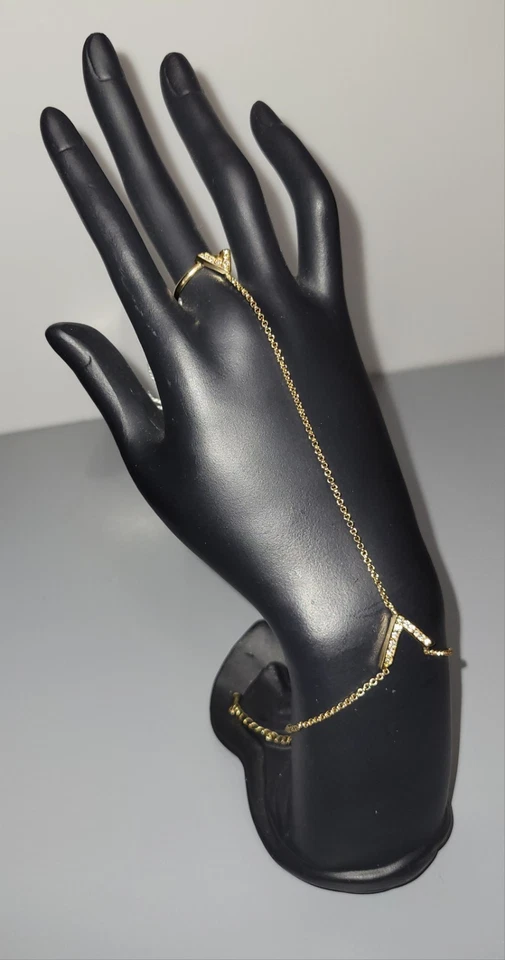 NUEVO RARO DIFÍCIL DE ENCONTRAR Jules Smith Flecha Mano Oro Cristal Cadena Pulsera Nuevo con Etiquetas Foto 2 de 4