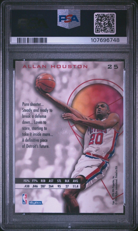 1995 SKYBOX E-XL #25 ALLAN HOUSTON PSA 10 - Image 2 of 2