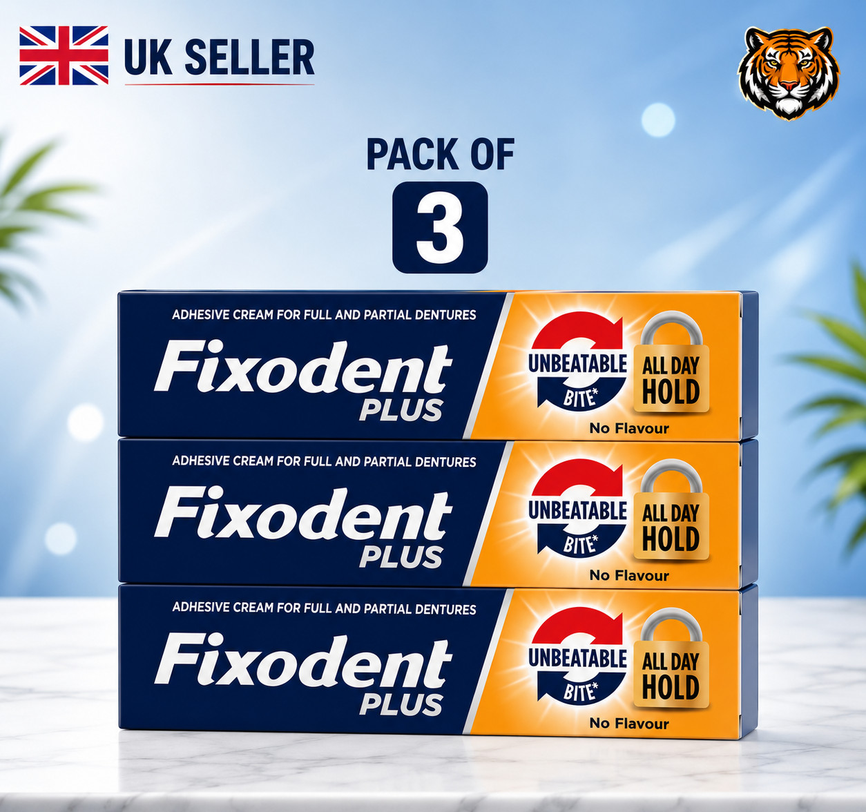 Fixodent Plus Unbeatable Bite Flavour Free 40g - Pack Of 6 - Image 5