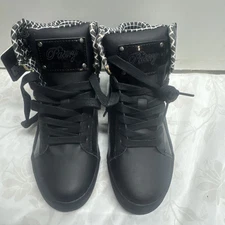 Pastry Black Pop Tart Glitter High Top Dance Sneaker size Woman’s  ( Size 10 US)