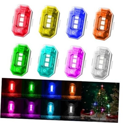 8Pcs Wireless LED Strobe Lights with Remote Control, RGB Led Aircraft Strobe 