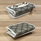 Portefeuille compact Gucci GG Supreme Horsebit 1955 3 plis ivoire 644462 10820