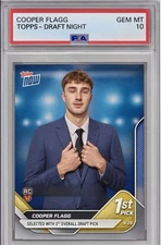 2025 Topps Now NBA Basketball COOPER FLAGG RC Card #D1 - PSA 10 - Just Graded!