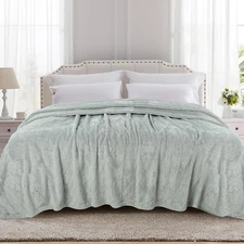 TOONOW Fleece Bed Blanket Queen Size 90x90 Inches, Super Soft Fluffy Fuzzy Plush