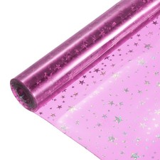 Holographic Clear Vinyl Film Sparkle PVC Fabric 12"x48",Rose Red