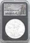 2020 SILVER EAGLE FIRST RELEASES NGC MS70 CHARLIE DUKE SIGNED ASTRONAUT LABEL