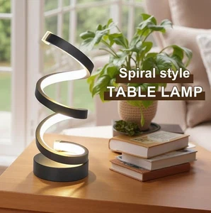 Spirale moderne LED Lampe de table, minimaliste réglable USB Lampe de bureau de lecture