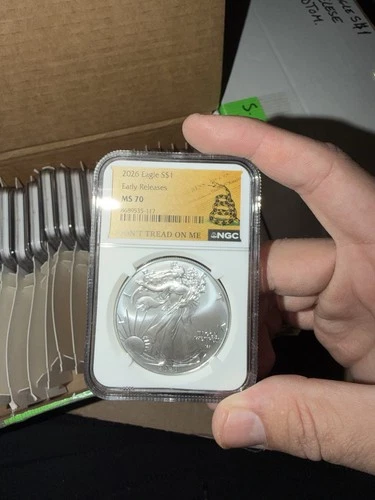 2026 Silver Eagle $1 MS70 NGC Early Release DTOM Label
