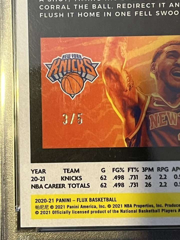 2020-21 Panini Flux #206 Obi Toppin RC Green /5 PSA 9 - Image 3 of 3