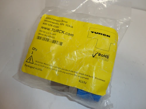Turck FSV-SS-1/2TS-NPT swage Adapter 1/2 to 1/2NPT male