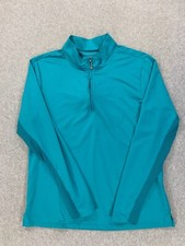 San Soleil 1/4 Zip Pullover Shirt Women's Medium Teal