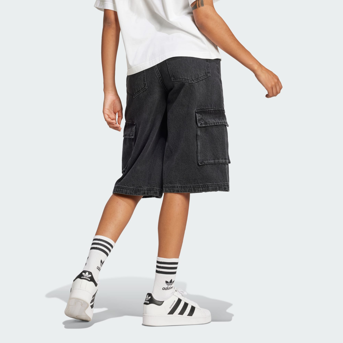 ☆adidas☆ ADILENIUM 2 Denim Capri Shorts Black JM9283 adidas WMNS Adilenium Season 2 Denim Capri Short JM9283