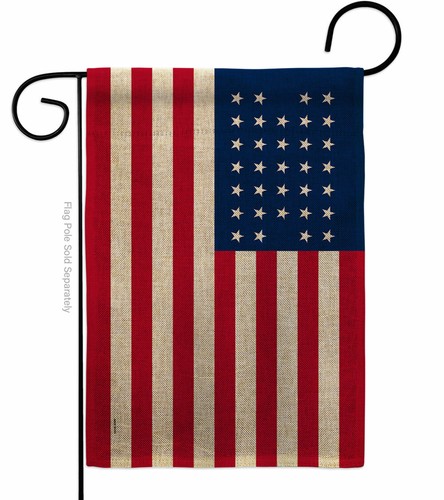 United States 18591861 Burlap Garden Flag Americana Old Glory Yard House Banner - Picture 2 of 19