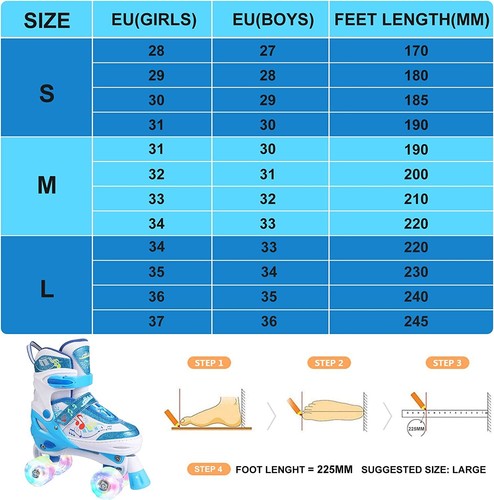 LED Rollschuhe Rollerskates Kinderrollschuhe Retro SkateJugend Erwachsene 27-38 - Bild 41 von 65