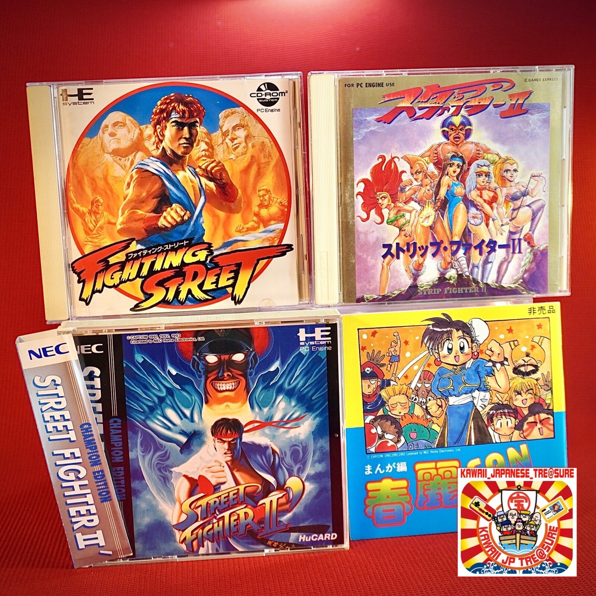 Lot 3 PC Engine Hu Card Strip Fighter 2 Street Fighting PCE Lot 3 PC Engine Hu Card Strip Fighter 2 Street Fighting PCE