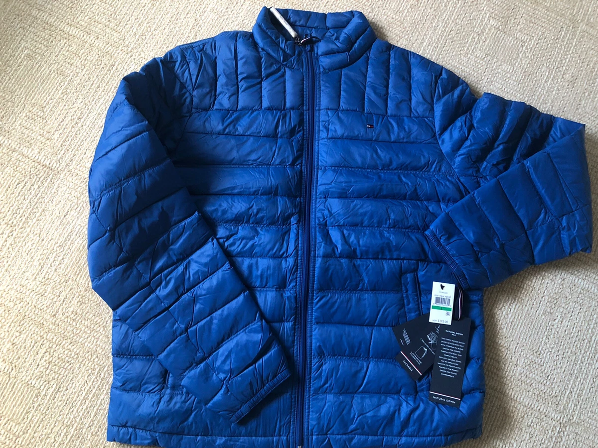 Tommy Hilfiger Men s Packable Puffer Natural Down Jacket Blue Size