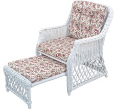 Rattansessel,Korbsessel, Relaxsessel, Fußteil herausziehbar, handgeflochten