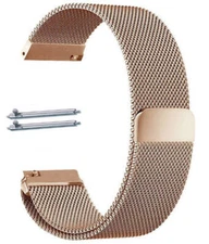 Rose Gold Magnetic Clasp Stainless Steel Mesh Milanese Watch Band Strap #5044