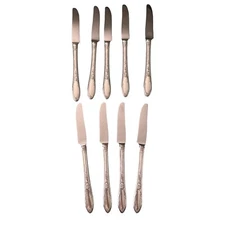 Vintage 9 CHATEAU Silver Plate Heirloom 1934 Flatware 8 5/8" Dinner Knives