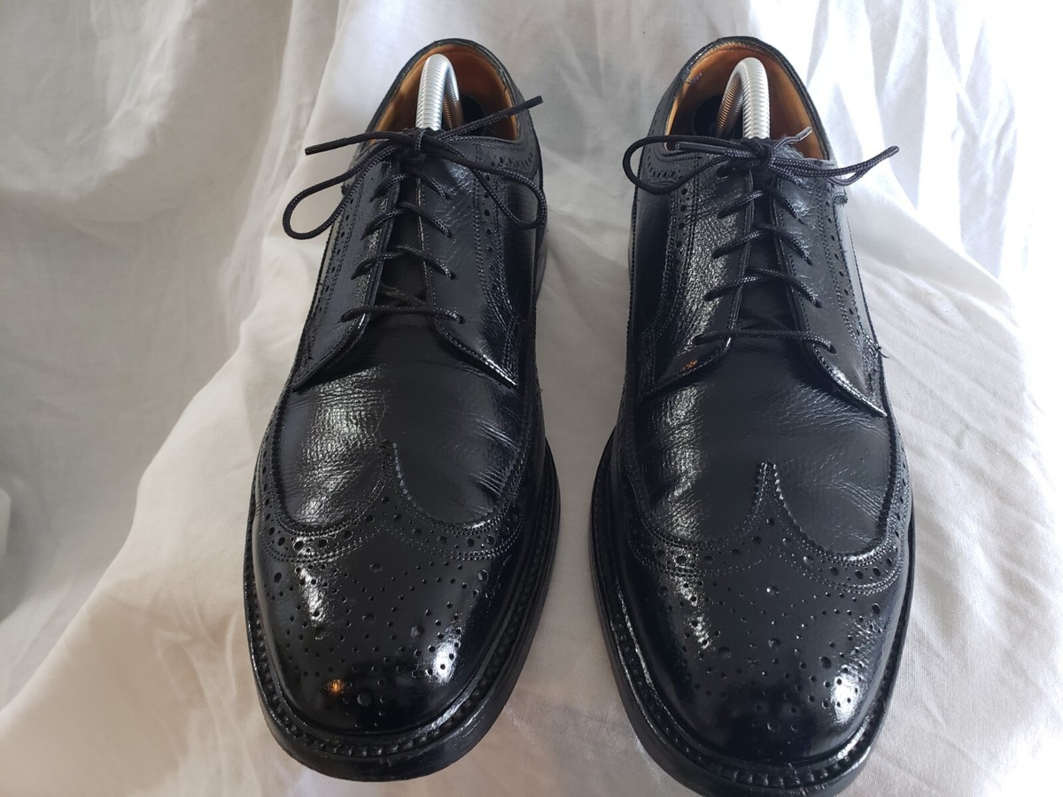 Florsheim Imperial 92604 Long Wingtip V Cleat Pebble Grain Shoes USA 10.5 B Florsheim Long Wingtip Shoes Imperial Black V Cleat size 9  main image 4