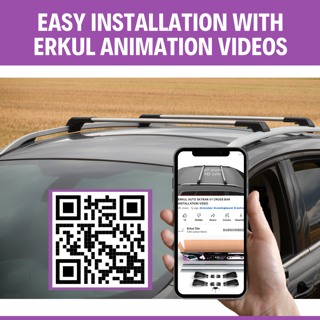 ERKUL Set of Roof Side Rails Rack & Cross Bars for Range Rover 2002-2012 Black