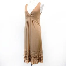 J.Crew Y2K babydoll brown fairy maxi sundress dress ruffles Small beach resort