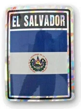 EL SALVADOR PRISMATIC  REFLECTIVE FLAG STICKER DECAL  - NEW - FREE SHIPPING
