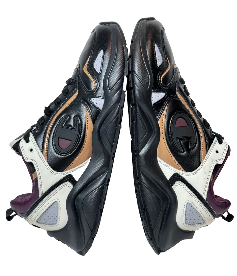 Туфли женские Champion NXT размер 9,5 черные фиолетово-белые коньки на шнуровке почти как новые - Изображение 4 из 4