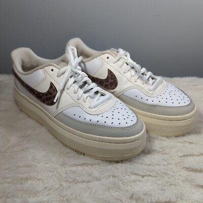 Women's White NIKE Comfort Insole Court Vision Alta Sneakers DO2791-100 Size 9