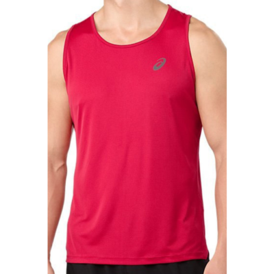 Asics Running Singlet Men's Silver Fitness Training Singlet