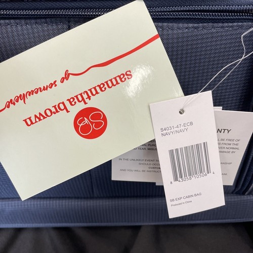 Samantha Brown Rolling Expandable Cabin Bag Multi Pockets 15" Navy - 第 7/9 張圖片