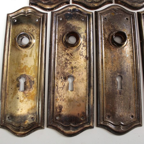 Lot of 9 Vintage Brass Door Plates Escutcheons - Picture 2 of 4
